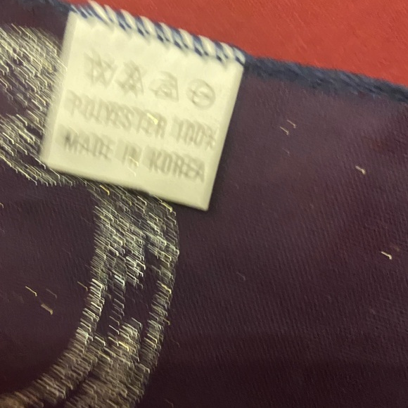 Elegant Gold and Navy Sheer Scarf - Picture 8 of 8